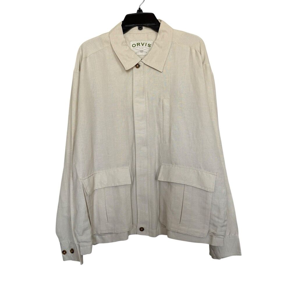 Orvis Sporting Traditions Men’s Sz XL Linen Blend Safari Bush Field Jacket Lined